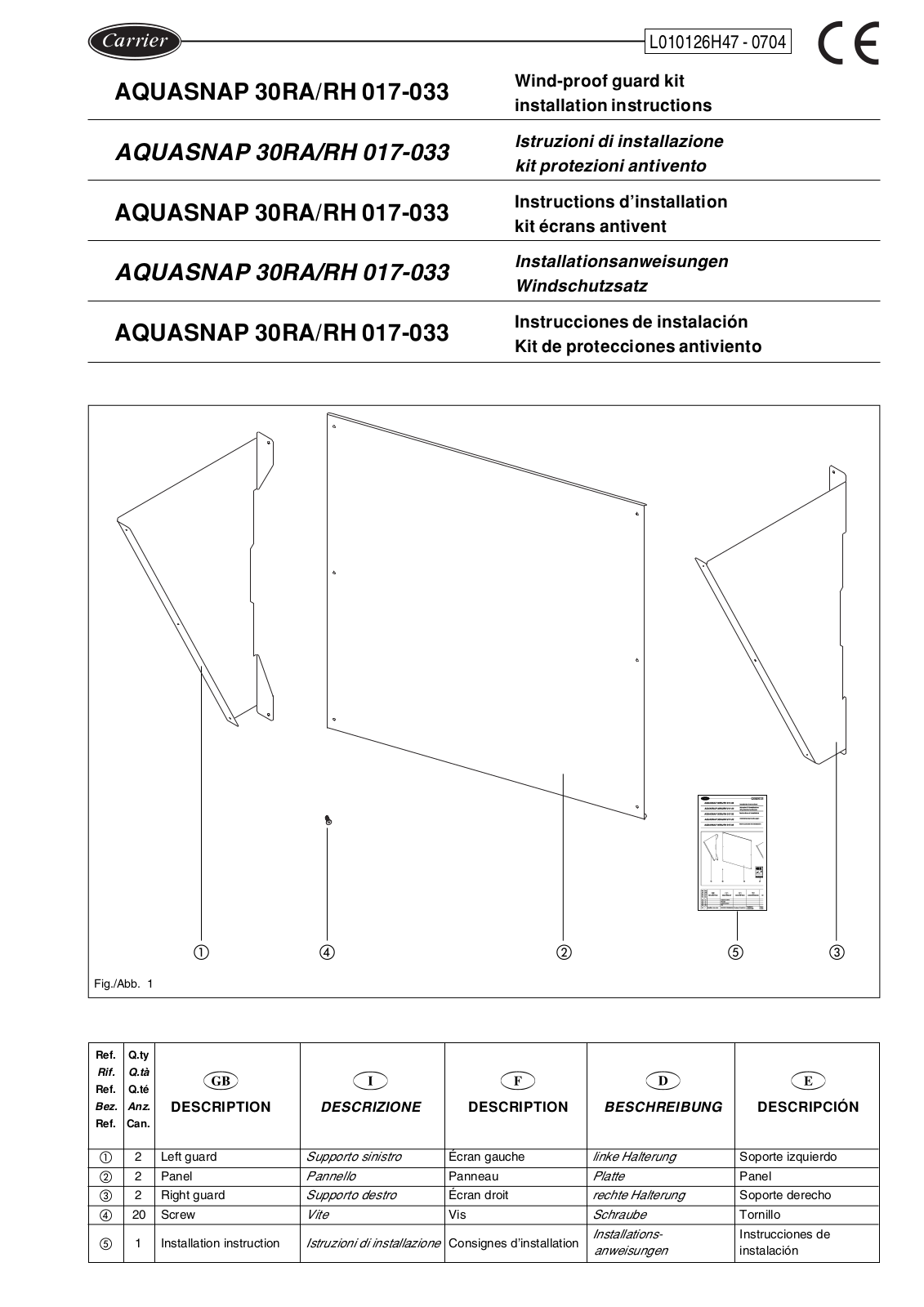 Carrier 2G26H47 User Manual