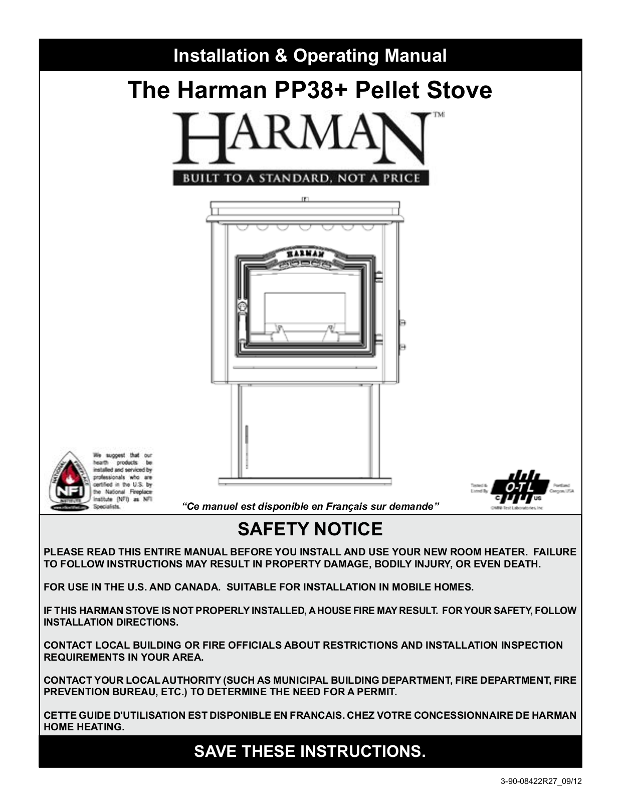 Harman PP38+ User Manual