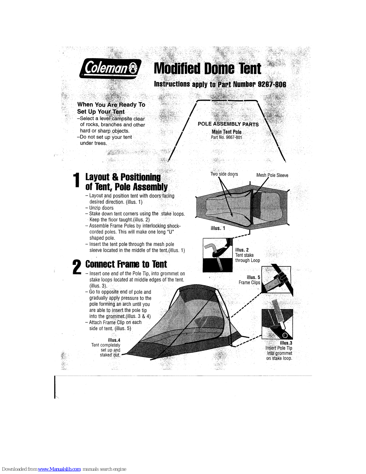 Coleman 9267-806 Instructions Manual