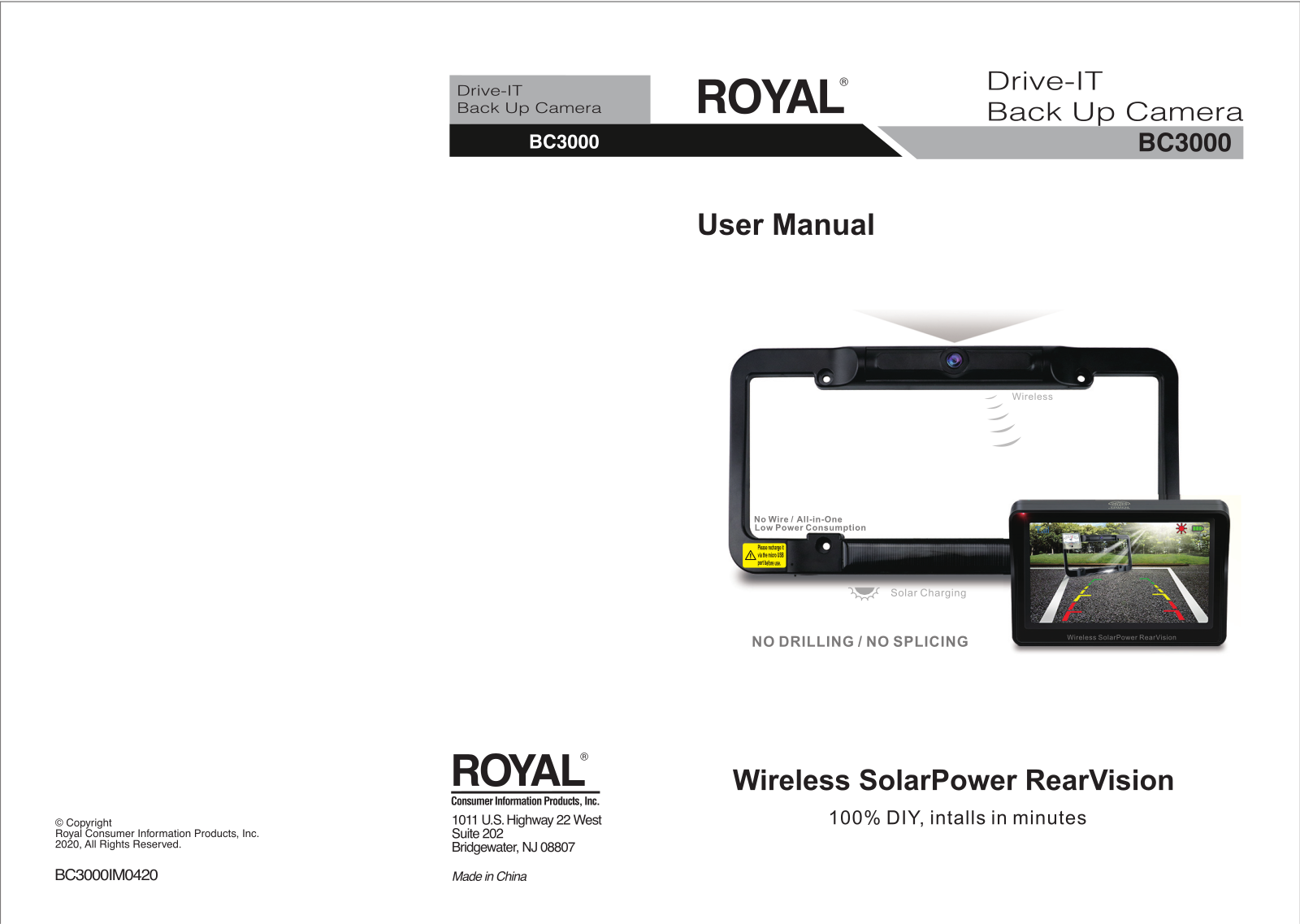 Royal BC3000 User Manual