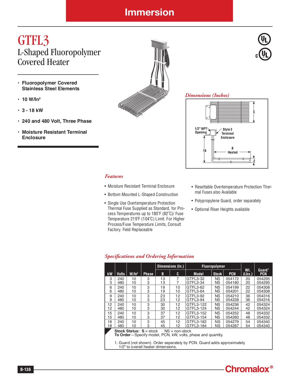 Chromalox GTFL3 Catalog Page