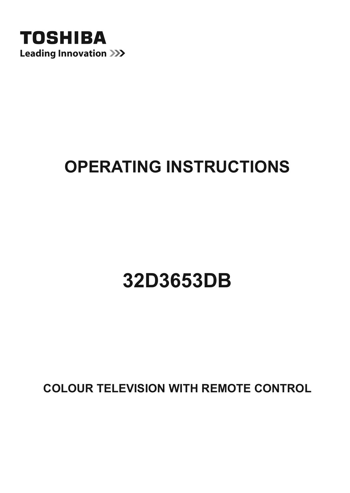 Toshiba 32D3653DB Instruction manual