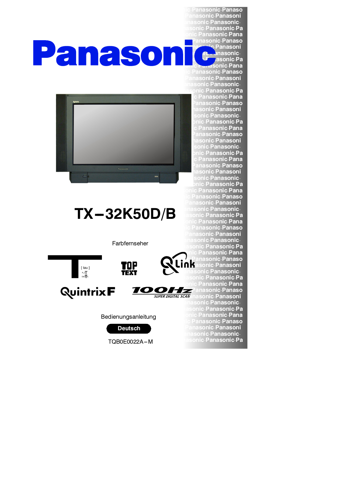 PANASONIC TX-32K50DB User Manual