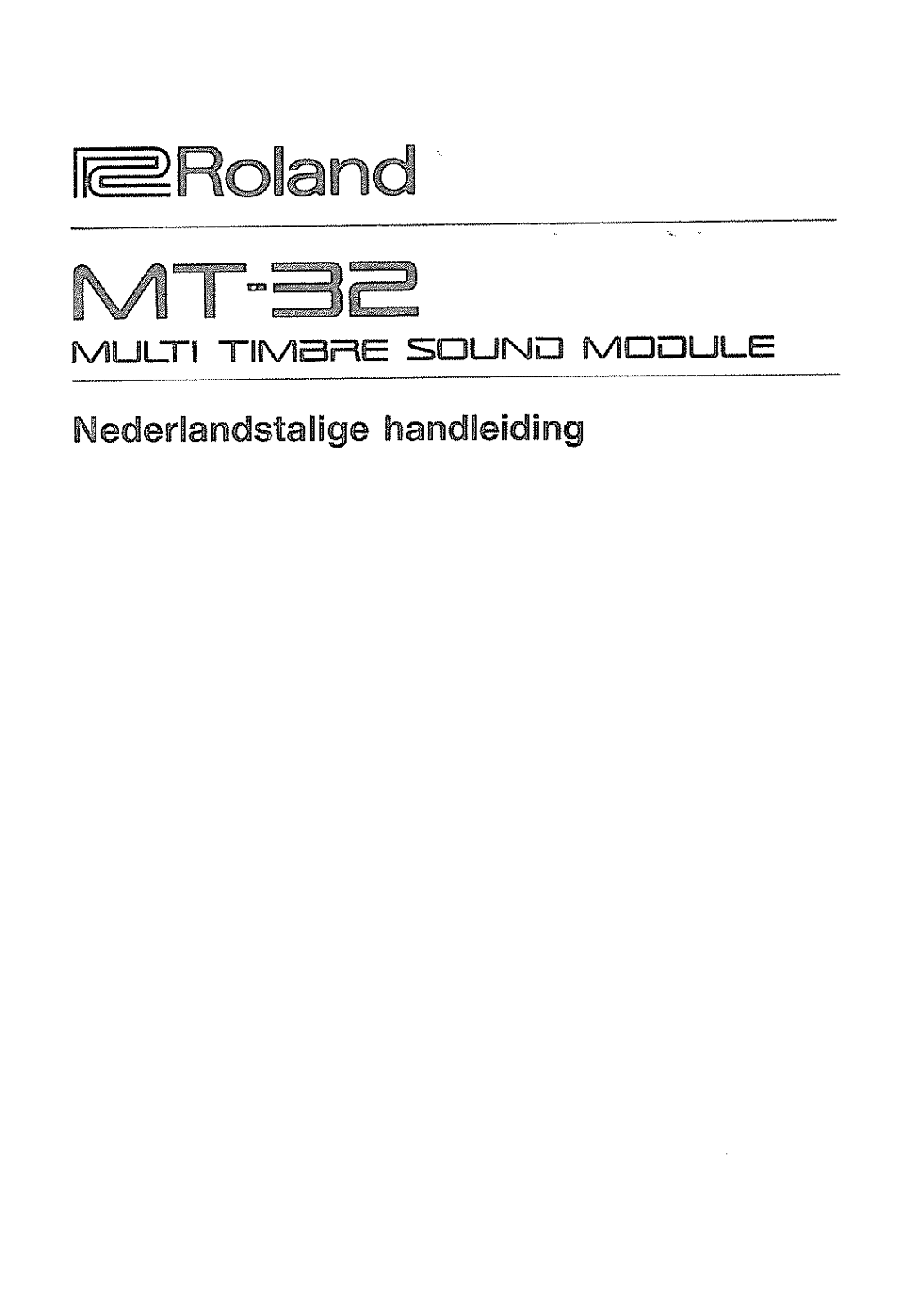 Roland MT-32 User Manual
