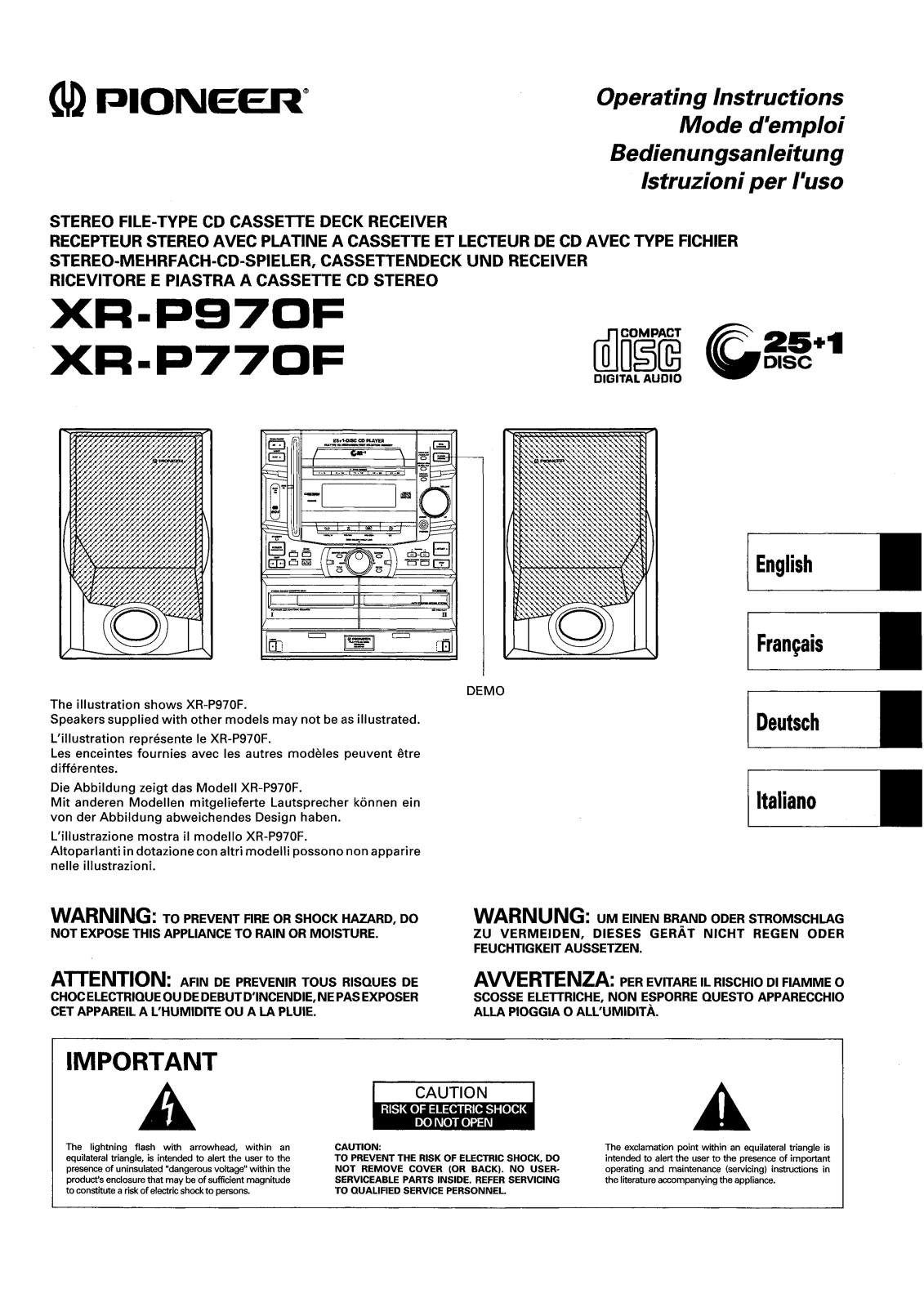 Pioneer XR-P770F, XR-P970F User Manual