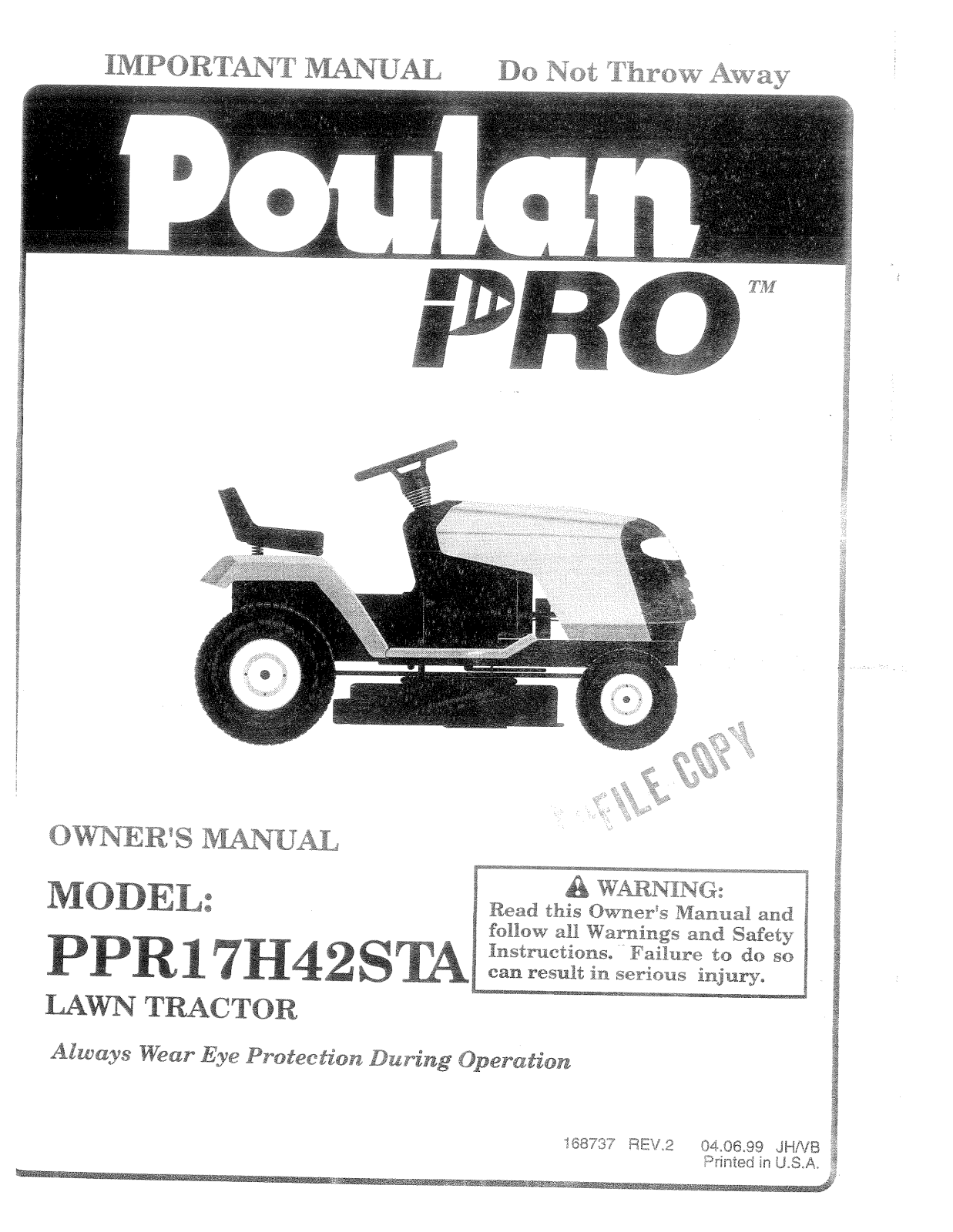 Poulan 168737 User Manual