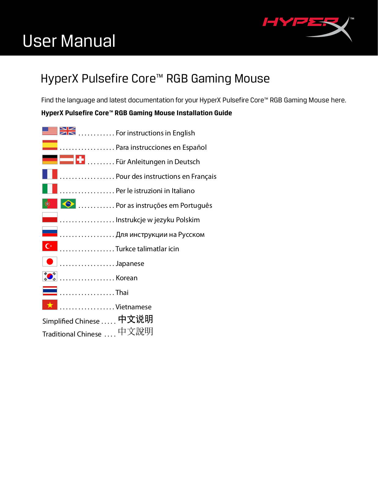 HyperX HX-MC004B User Manual