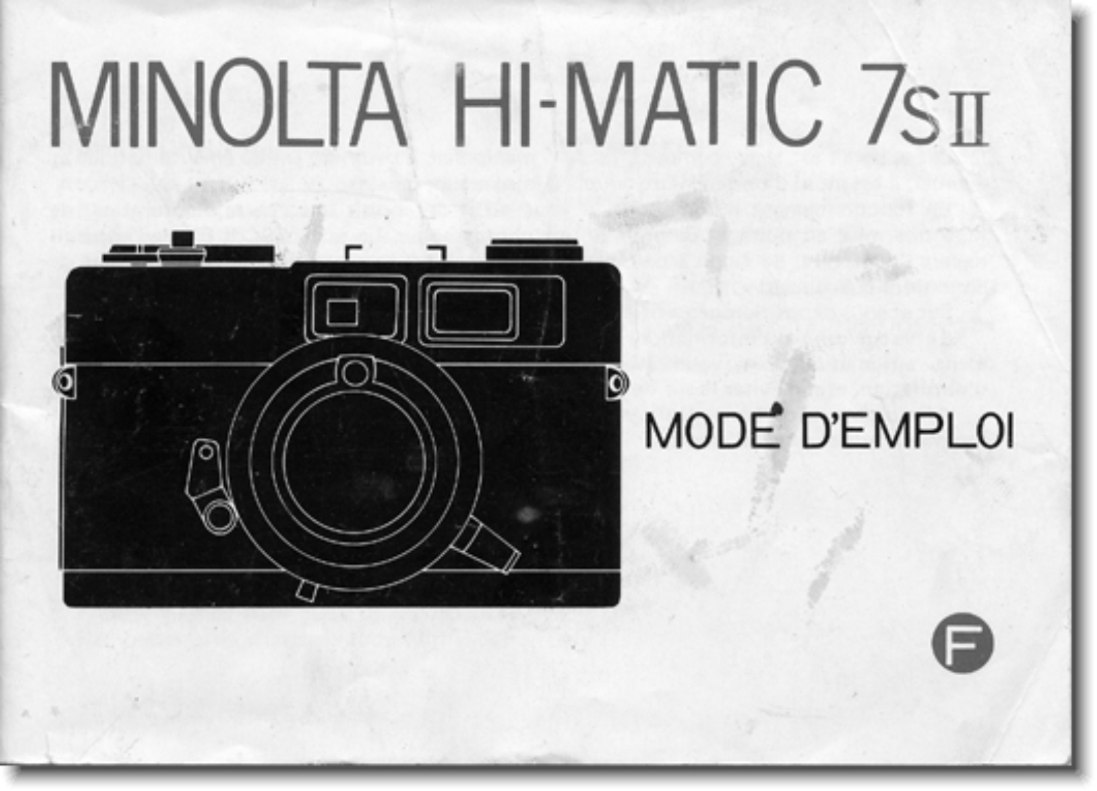 MINOLTA Hi-Matic 7S II Guide d'utilisation