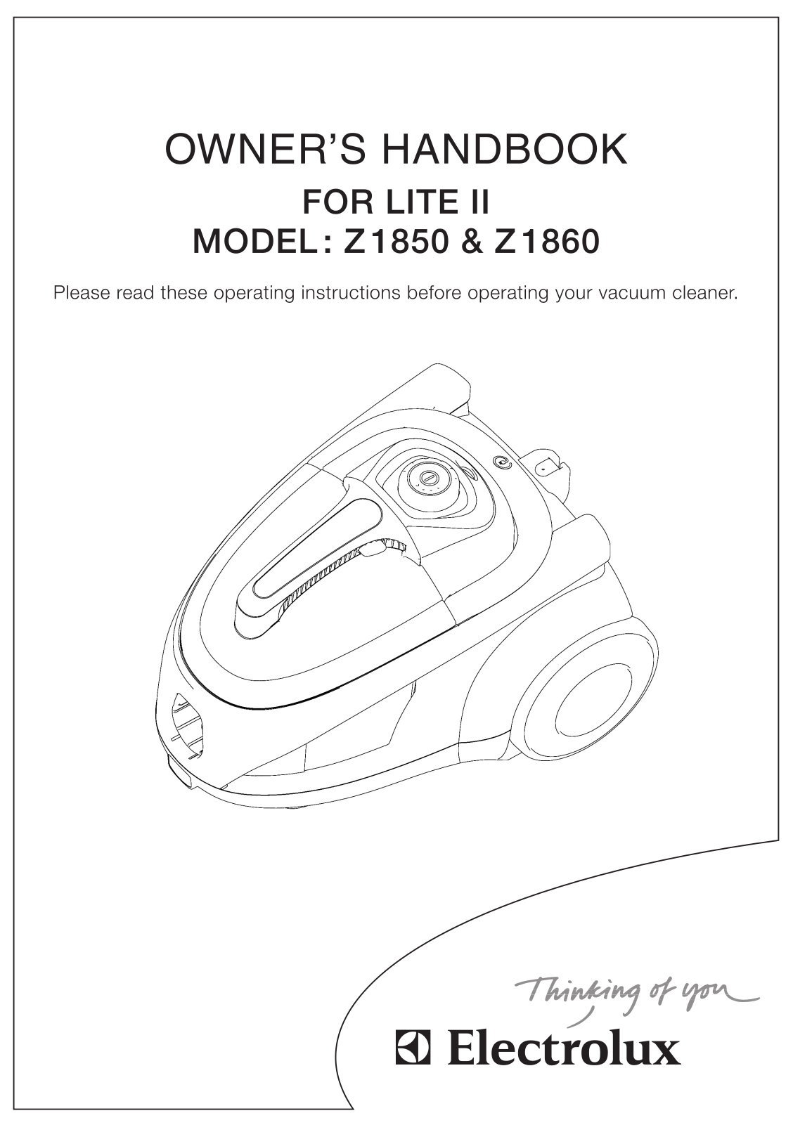 Electrolux LITE 2 Z1850 User Manual