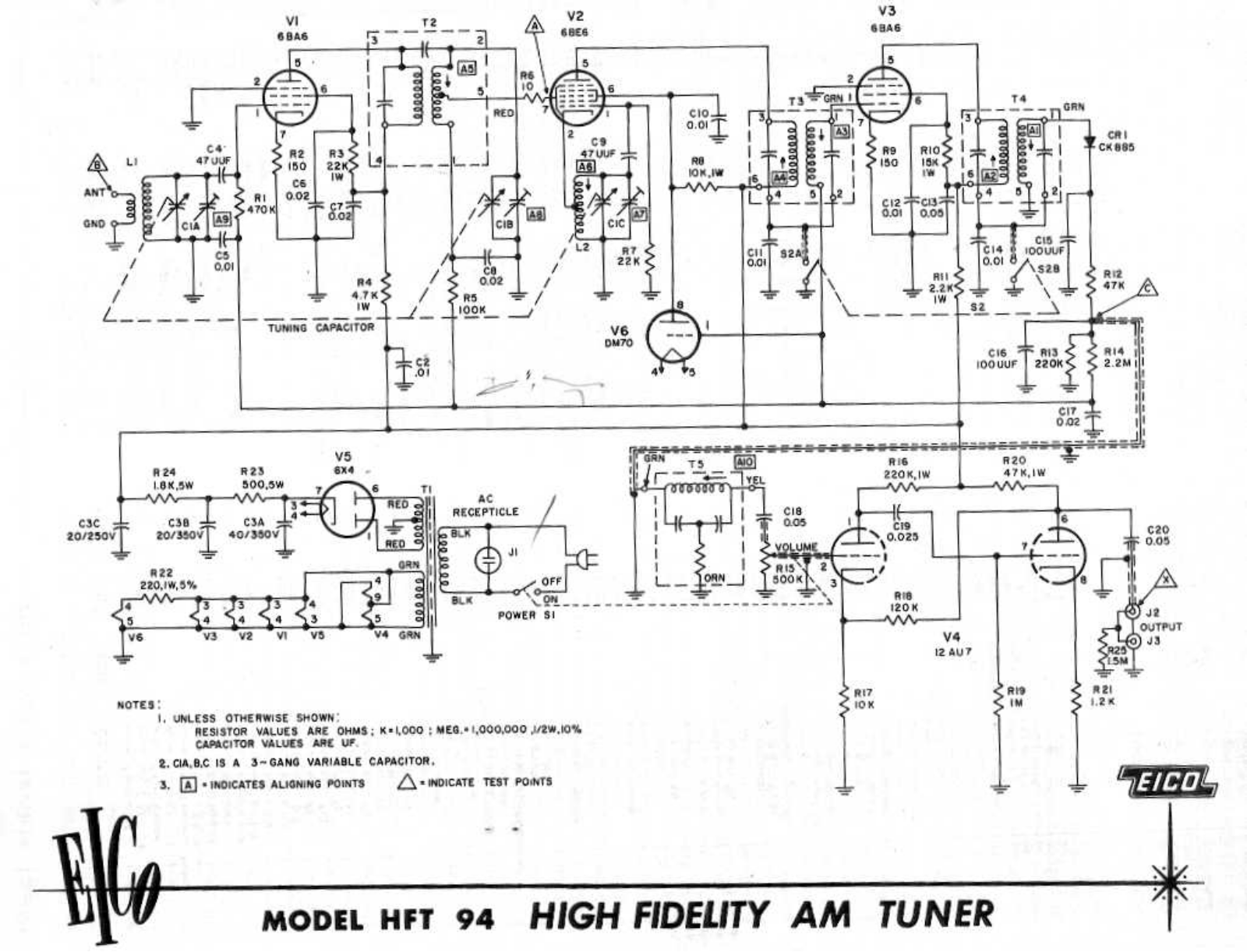 Eico HFT-94 Schematic