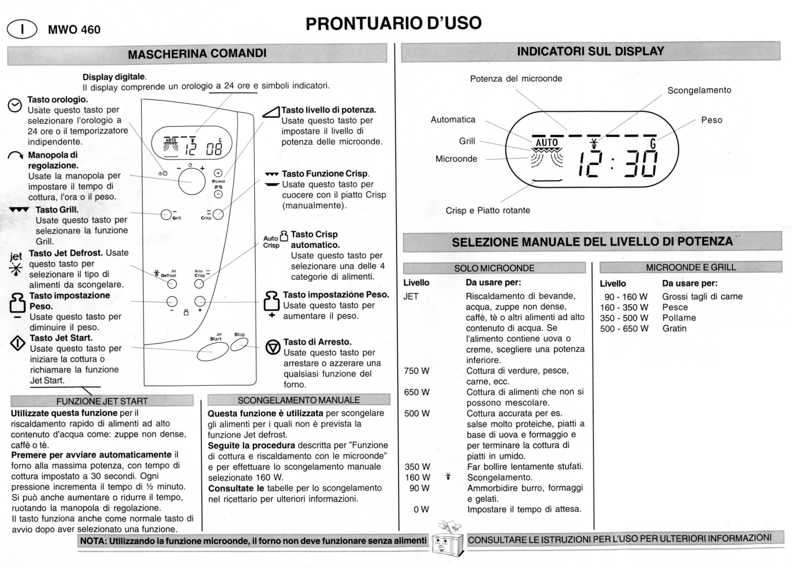 Whirlpool MWO 460/WH User Manual