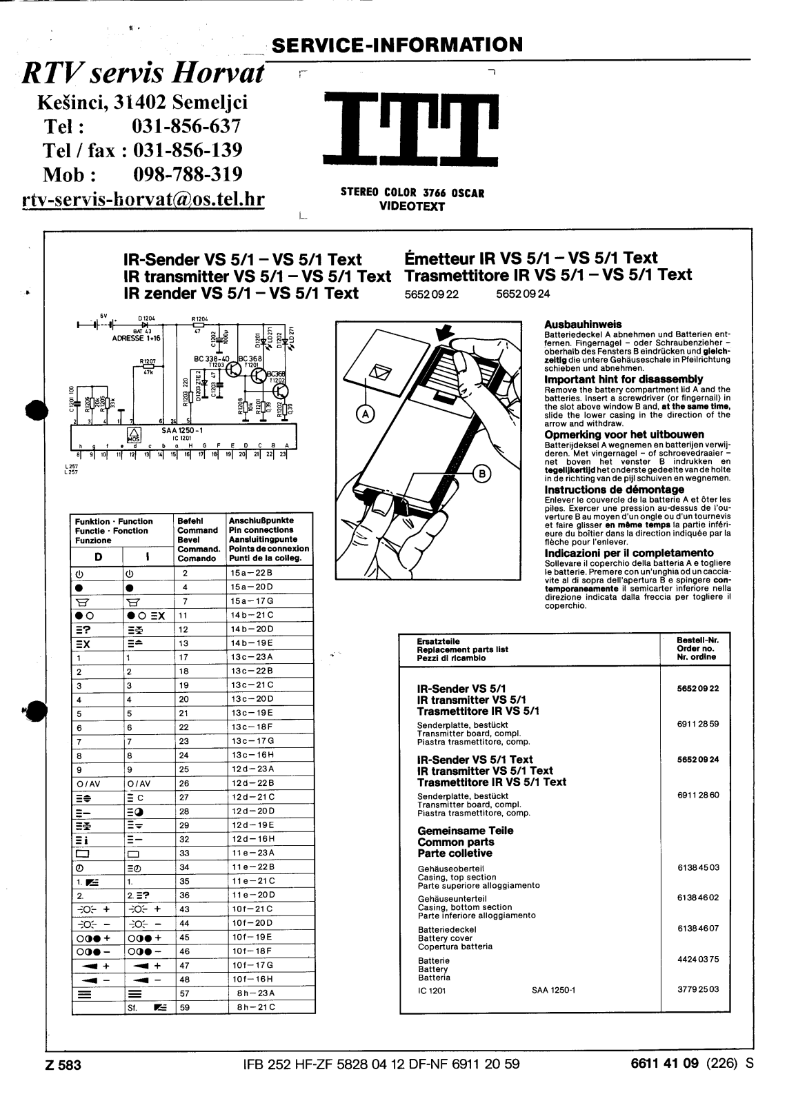 ITT 3766 Schematic