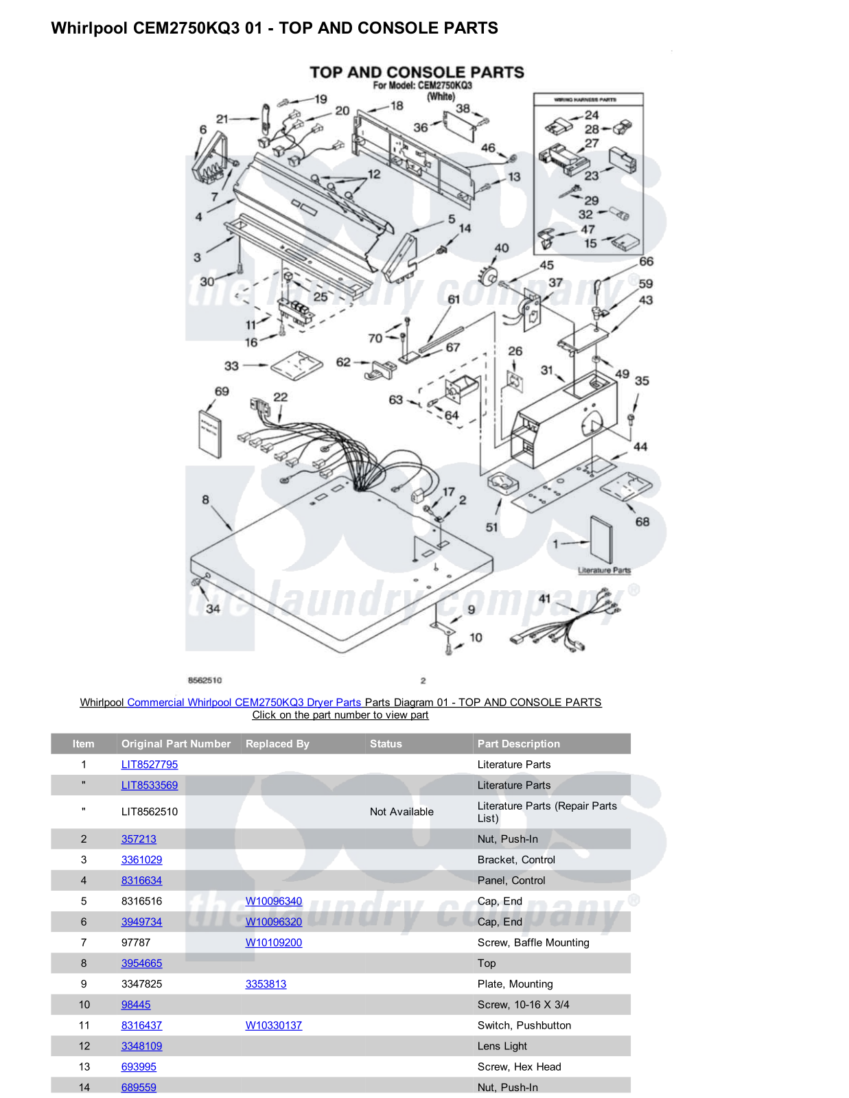 Whirlpool CEM2750KQ3 Parts Diagram