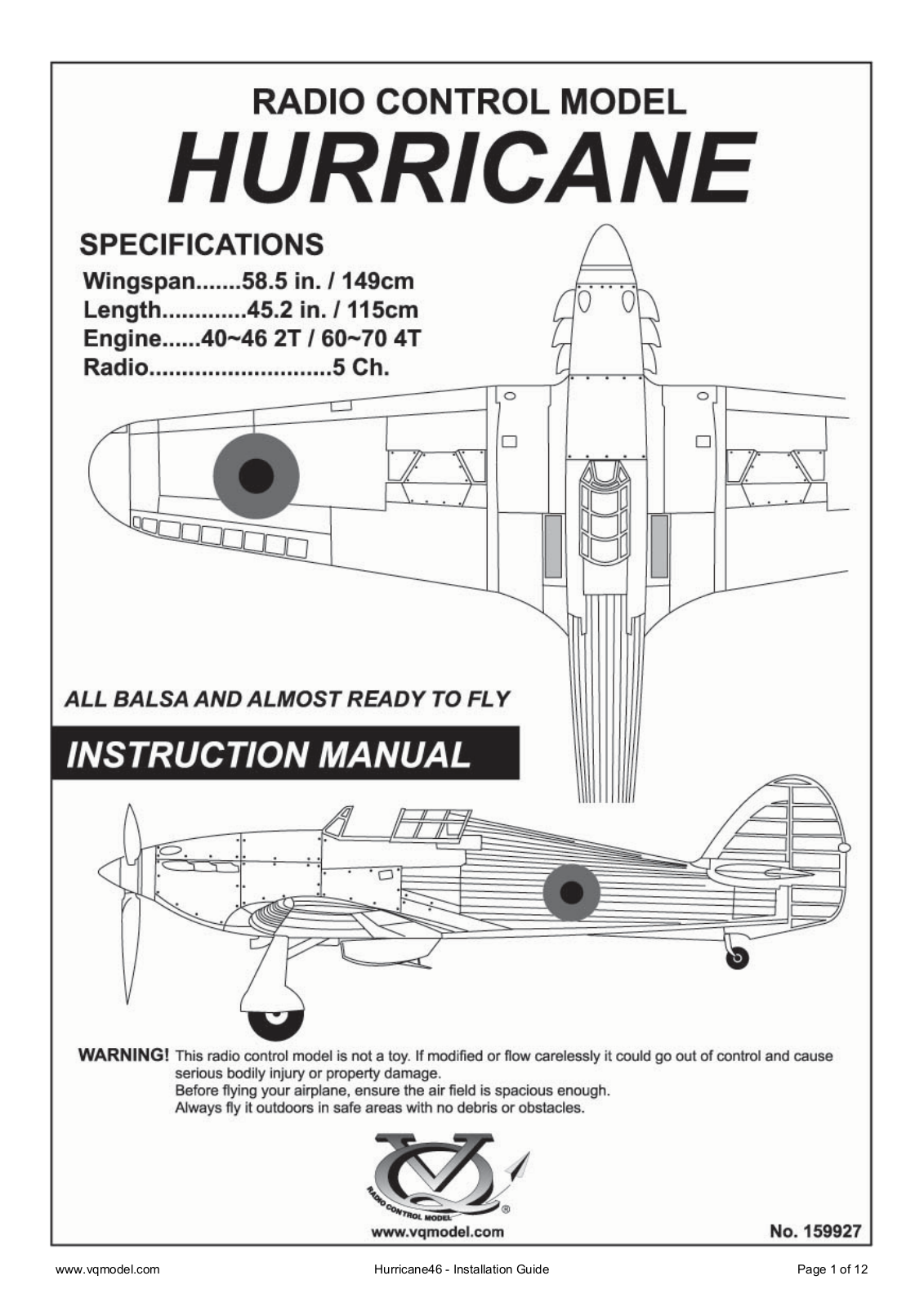 VQ hurricane Instruction Manual