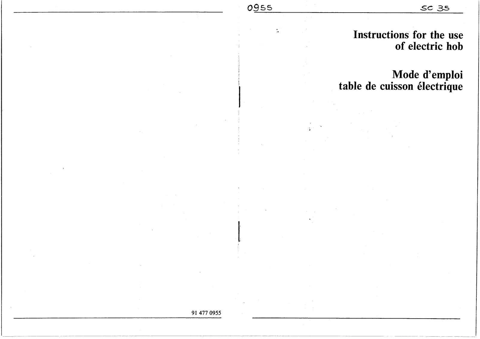 SMEG SC805W User Manual