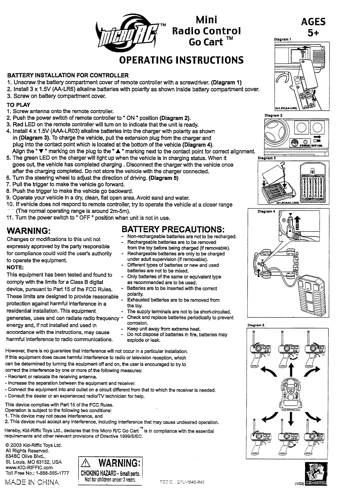 Kid Riffic Toys 1846 R49 User Manual