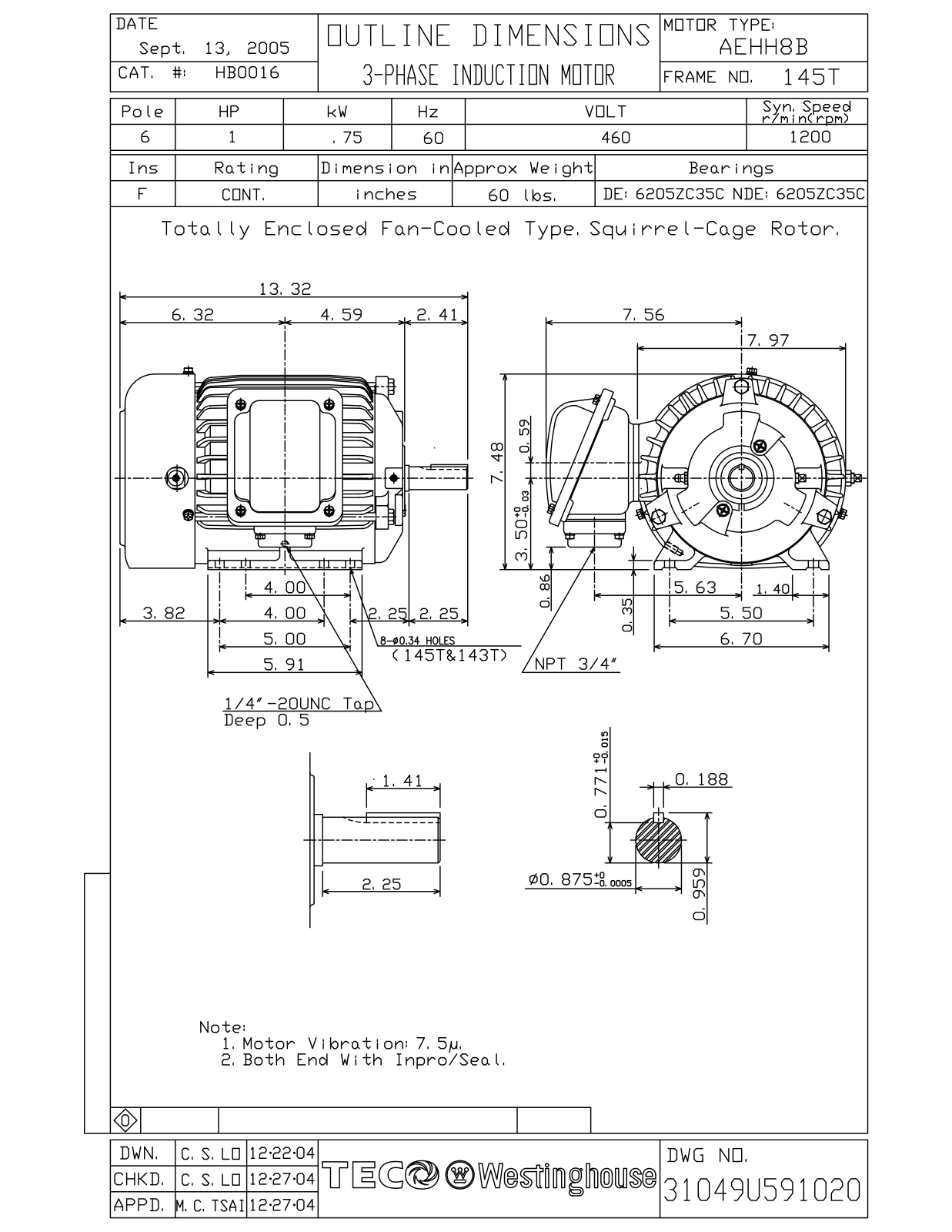 Teco HB0016 Reference Drawing