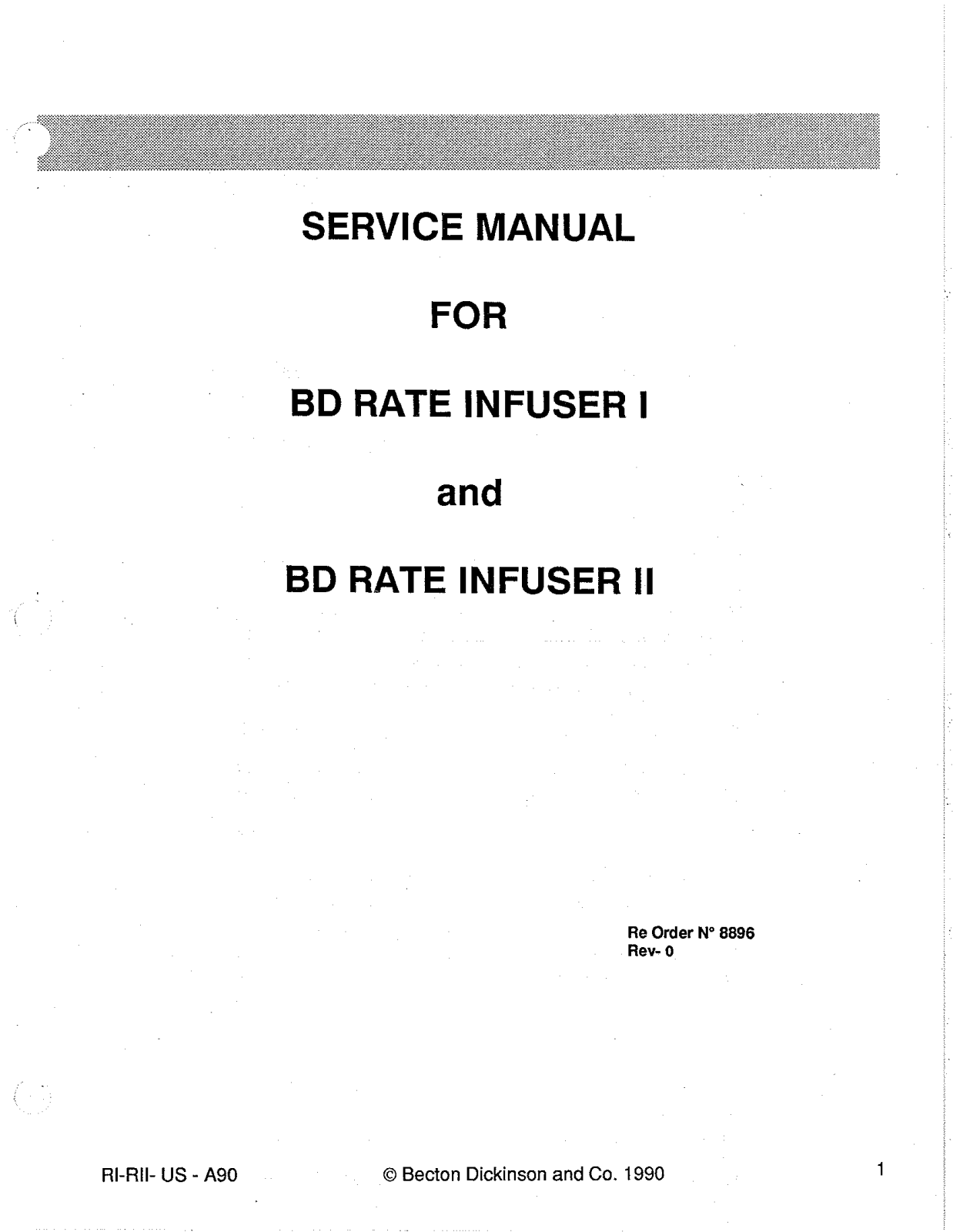 Becton Dickinson Rate Infuser I, Rate Infuser II User manual - ManualMachine.com