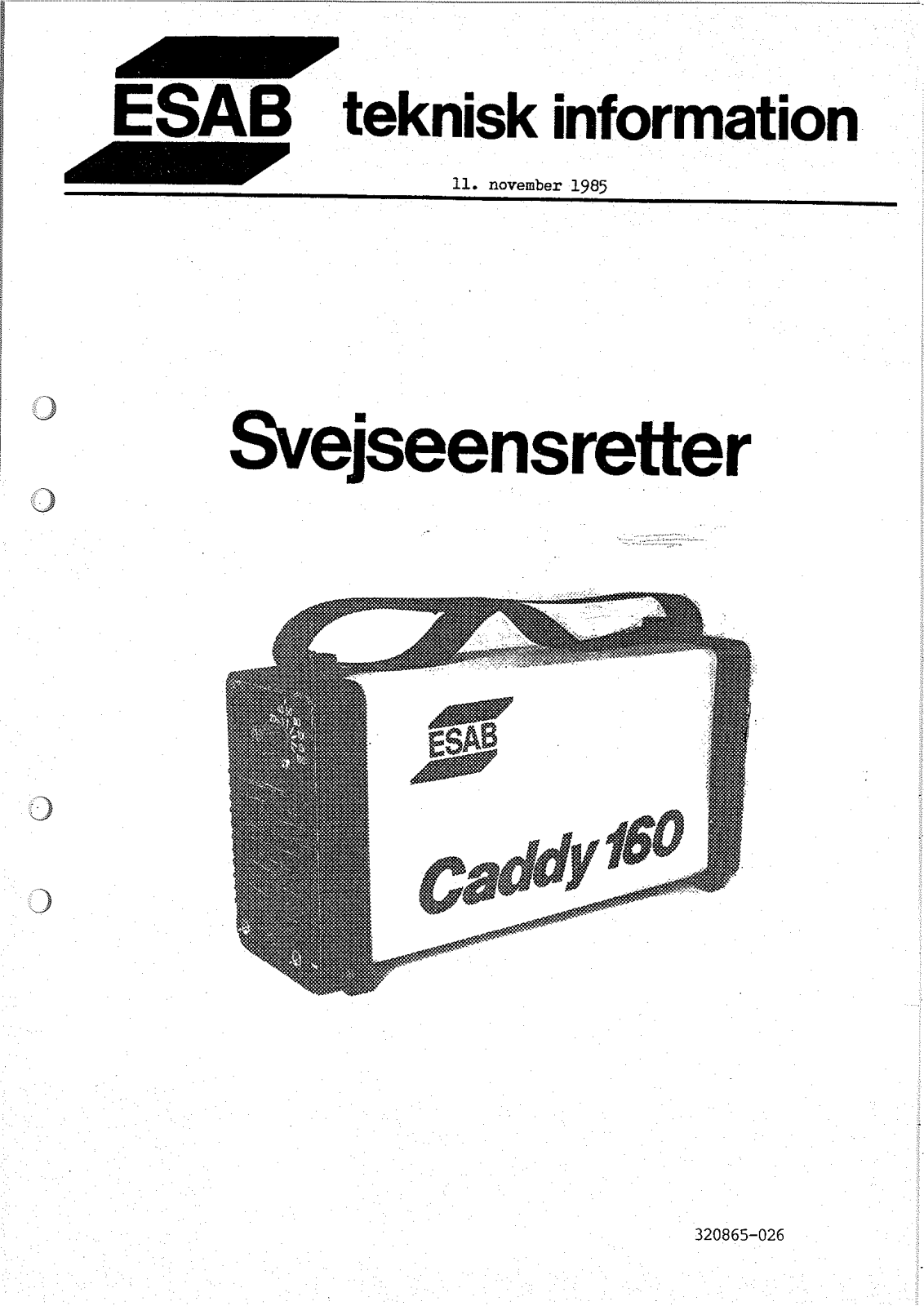 ESAB LHL 160, Caddy 160 Instruction manual