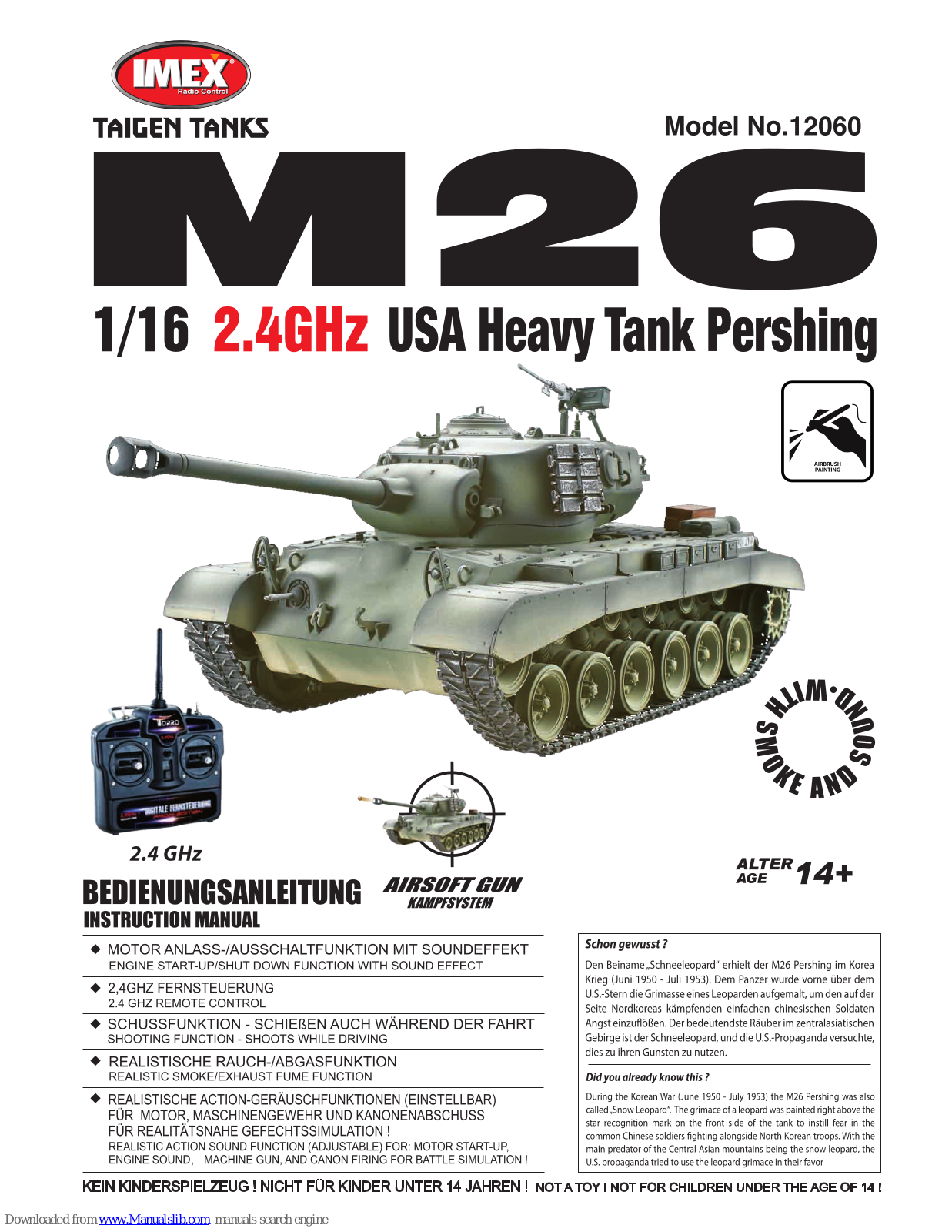 imex M26 Pershing, 12060 Instruction Manual