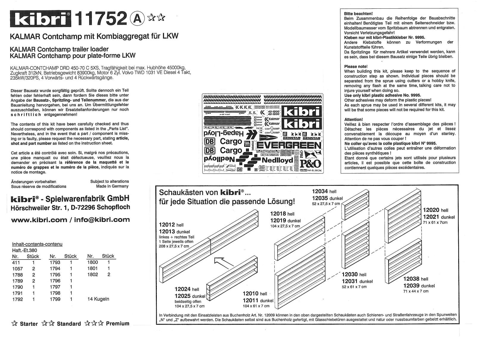 Kibri 11752 User guide