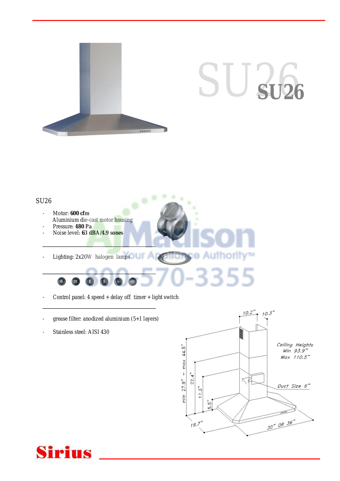 Sirius SU2630 Data Sheet