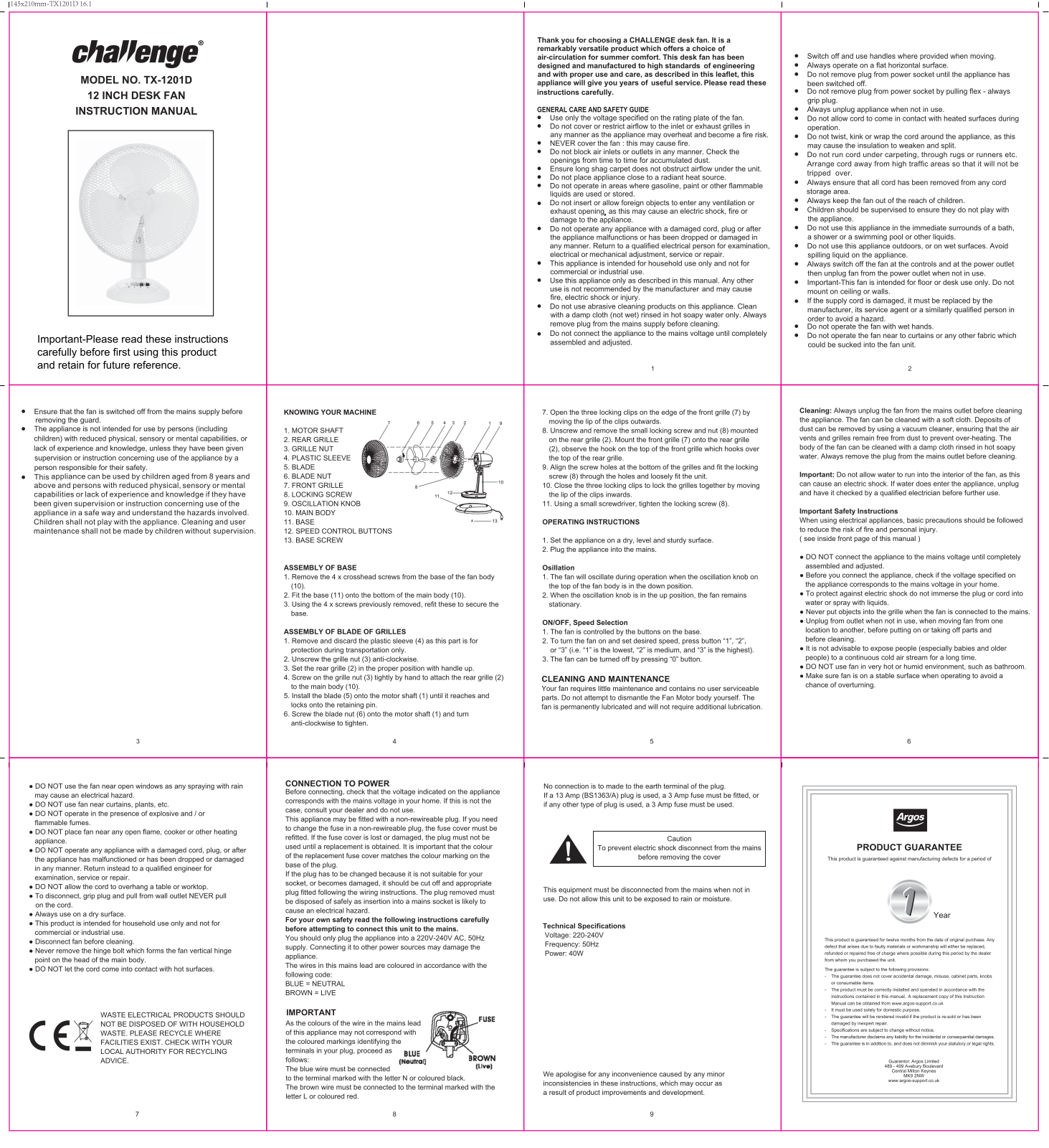 Challenge FT-30C Instruction manual