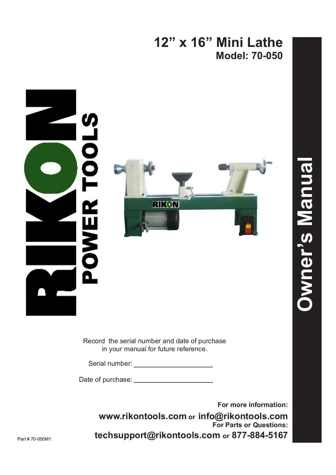 RIKON Power Tools 70-050 User Manual