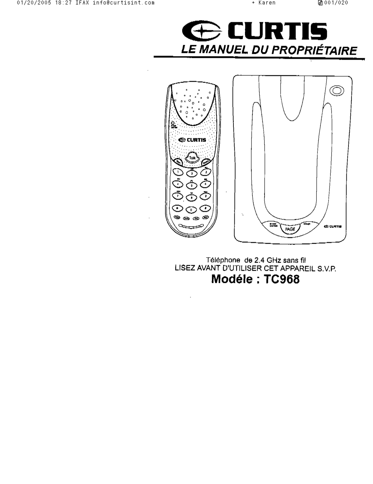 CURTIS TC968 User Manual