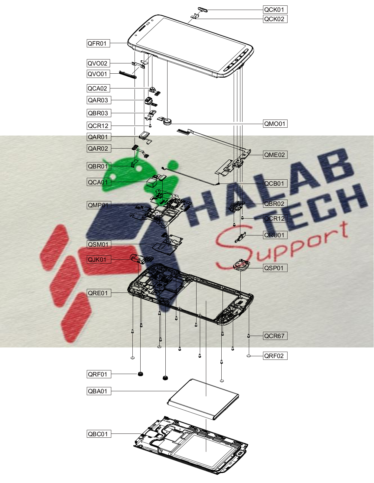 Samsung Galaxy S4, GT-I9295 Exploded-View