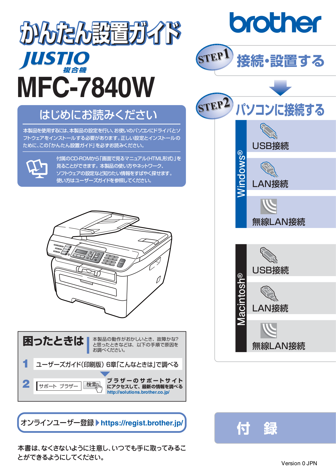 Brother MFC-7840W Easy installation guide