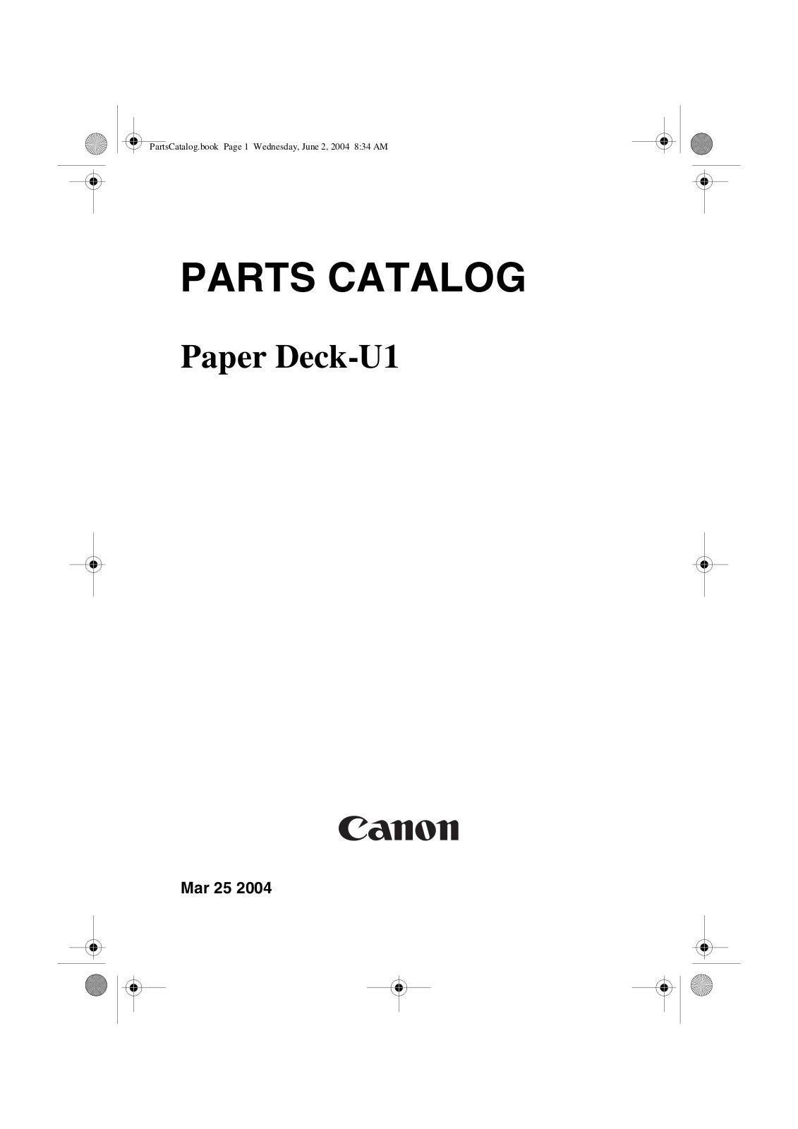 Canon iR5870C, iR5870Ci, iR6870C, iR6870Ci side paper deck-u1 Parts Catalog