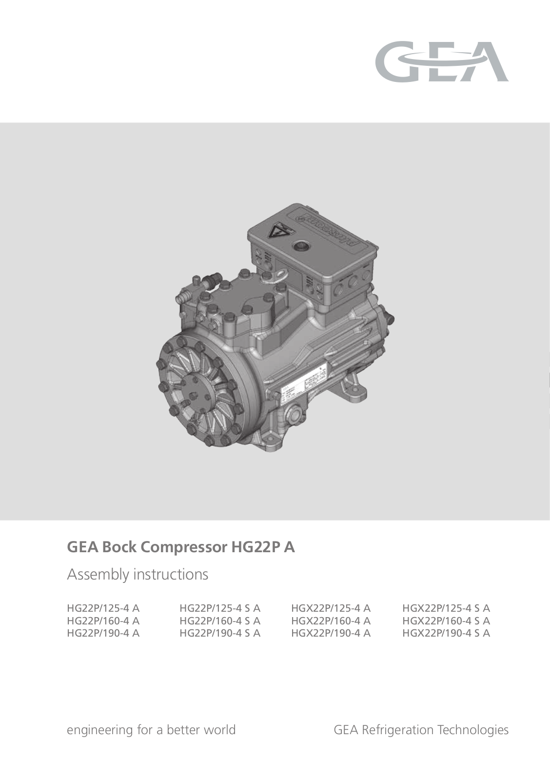 GEA Bock HG22PA User Manual