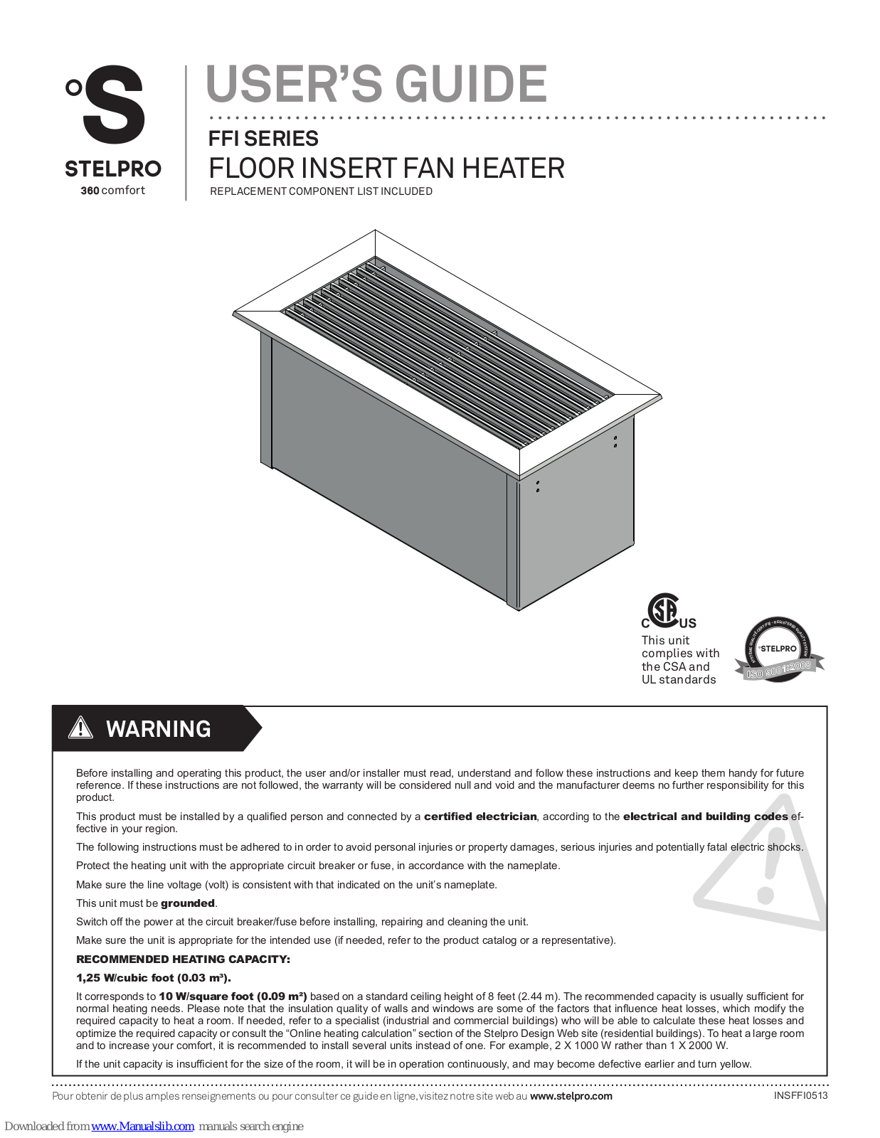 Stelpro FFI series User Manual - ManualMachine.com