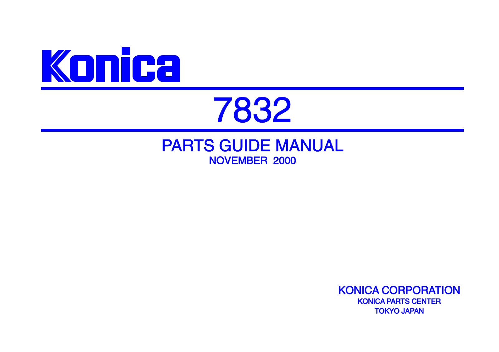 Konica 7832 part catalog