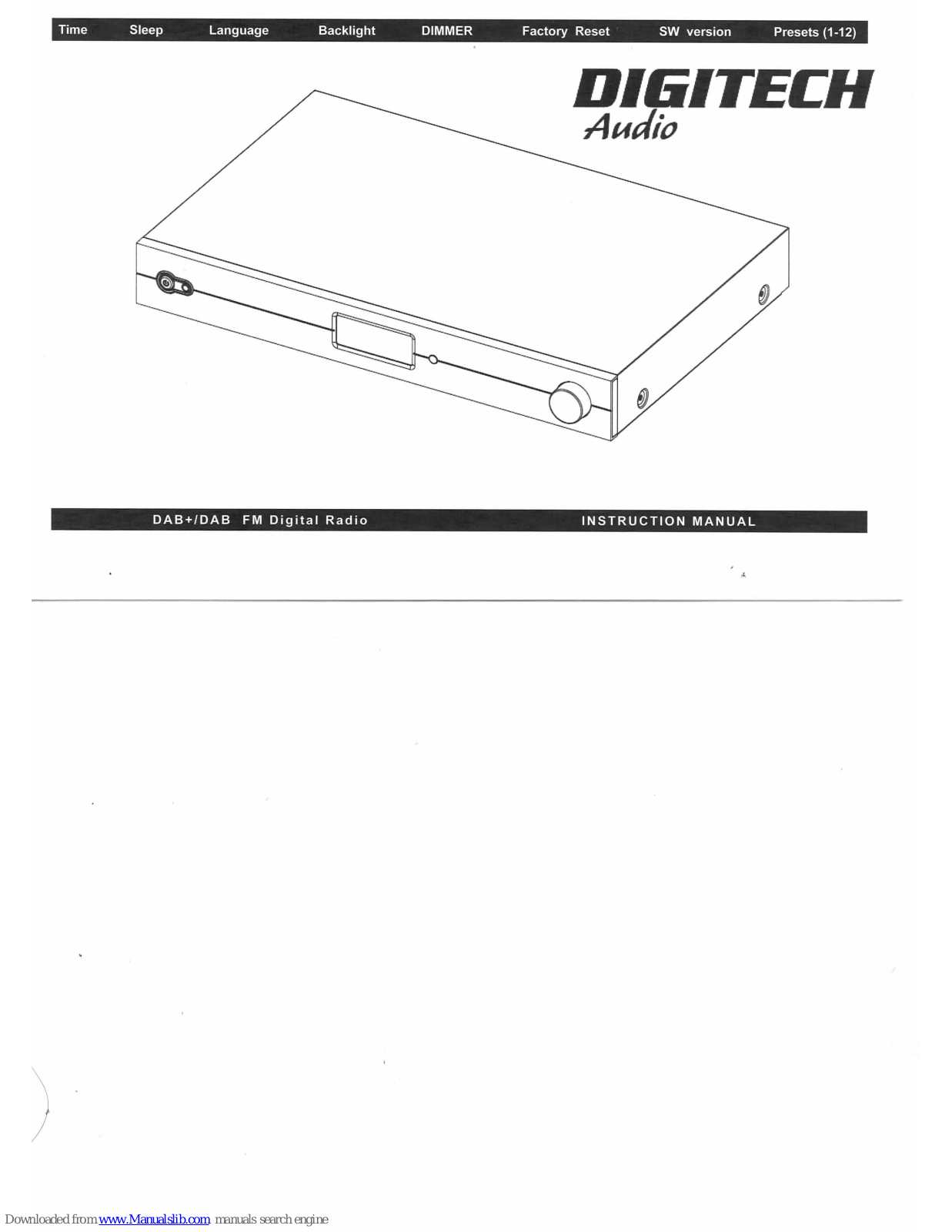 DIGITECH Audio DAB+ Instruction Manual