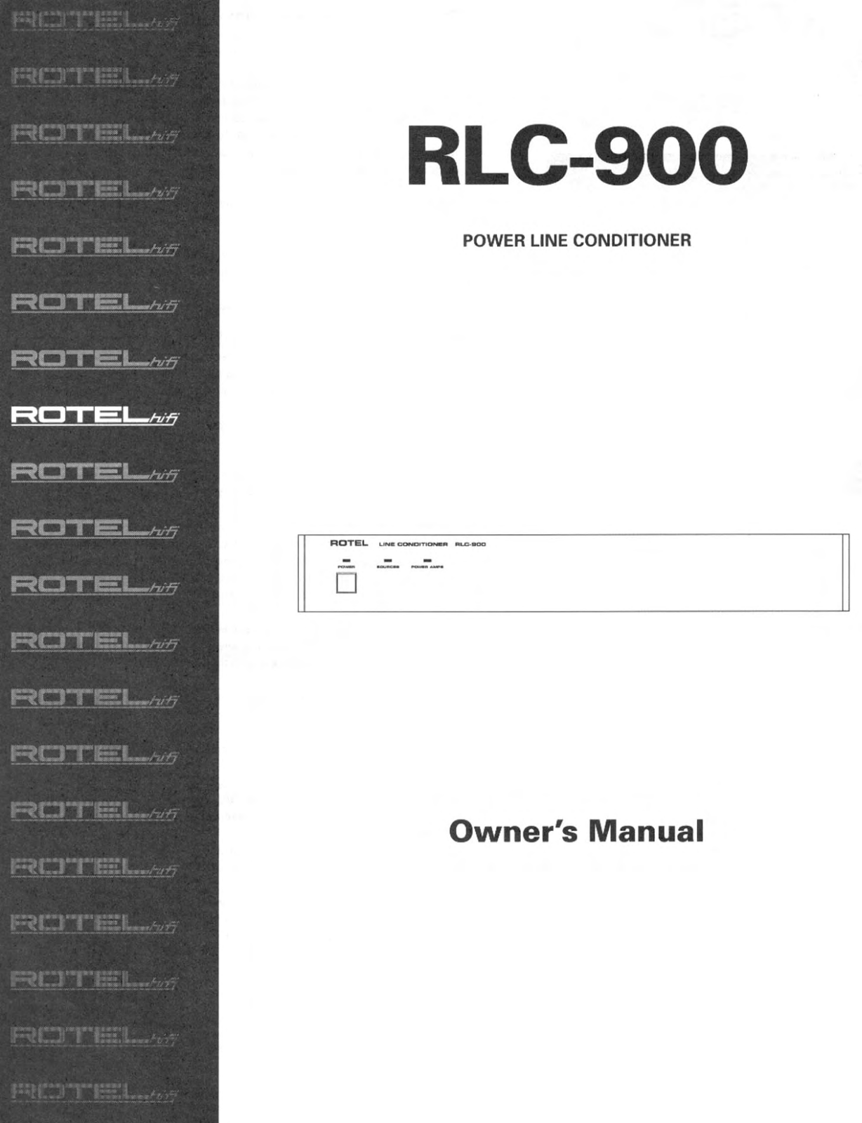 Rotel RCL-900 User Manual