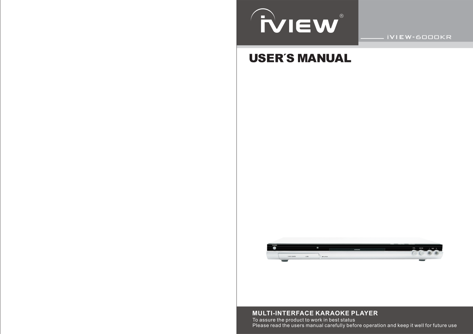 iView 600KR User Manual