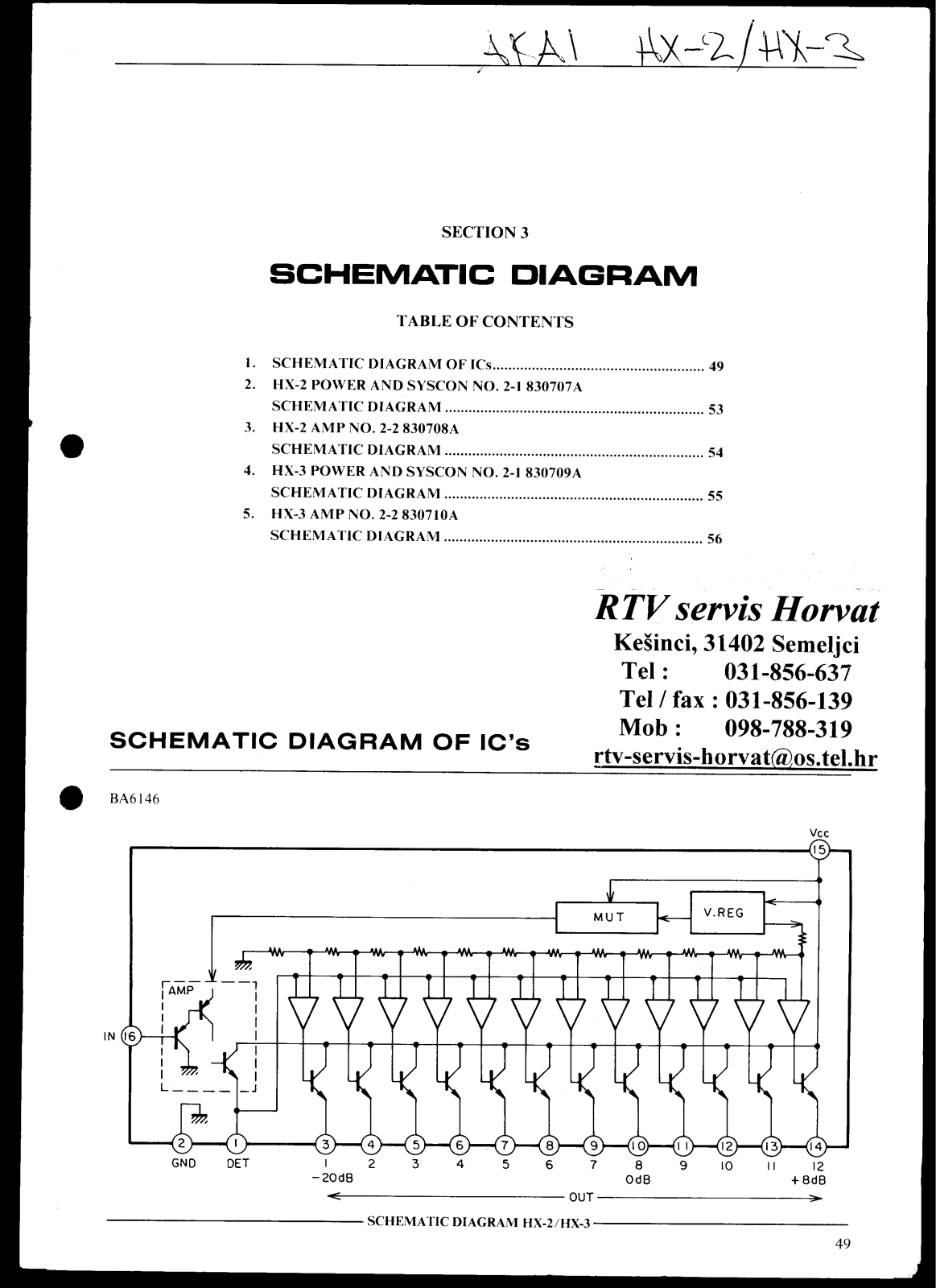 Akai HX-2, HX-3 Schematic