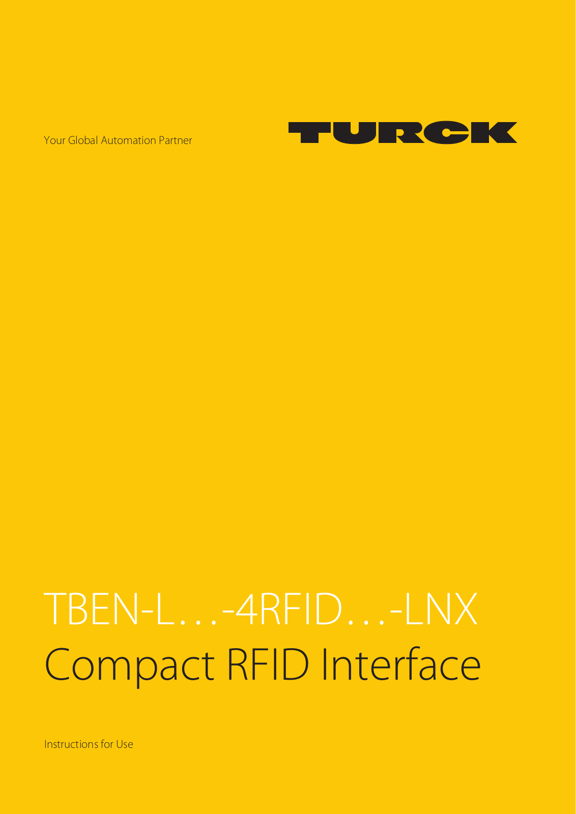 turck TBEN-L Series, TBEN-L4-4RFID-8DXP-LNX, TBEN-L5-4RFID-8DXP-LNX Instructions For Use Manual