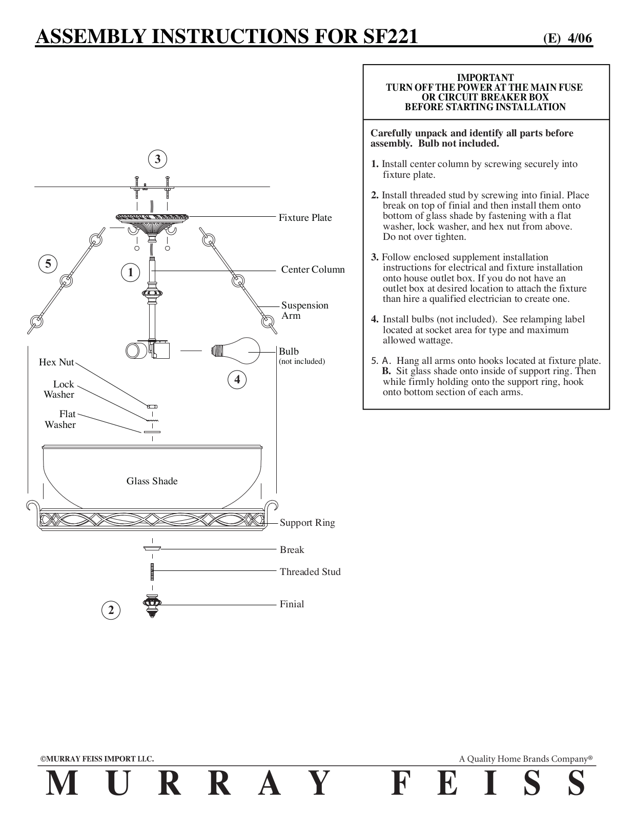 Feiss SF221 User Manual