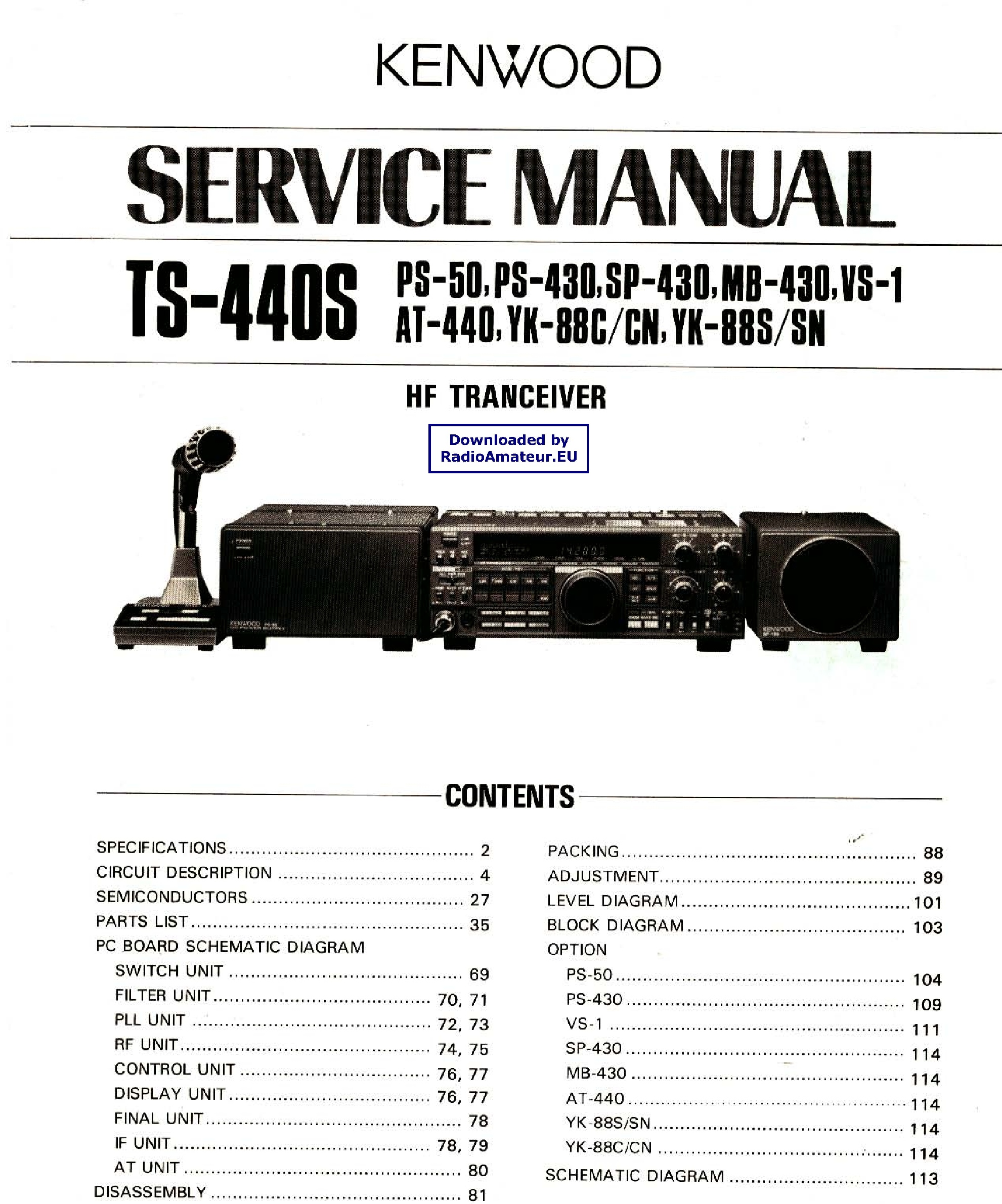 Kenwood TS-440S User Manual