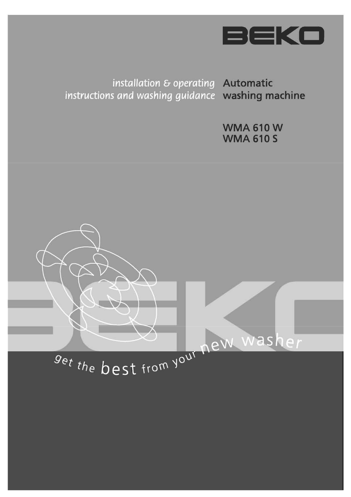 Beko WMA 610 W, WMA 610 S Manual
