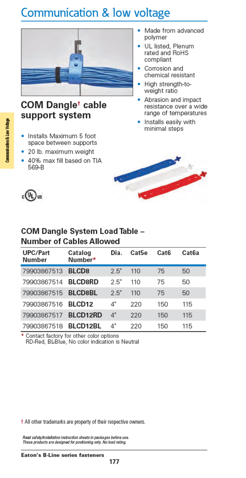 Cooper B-Line Communication & low voltage Catalog Page