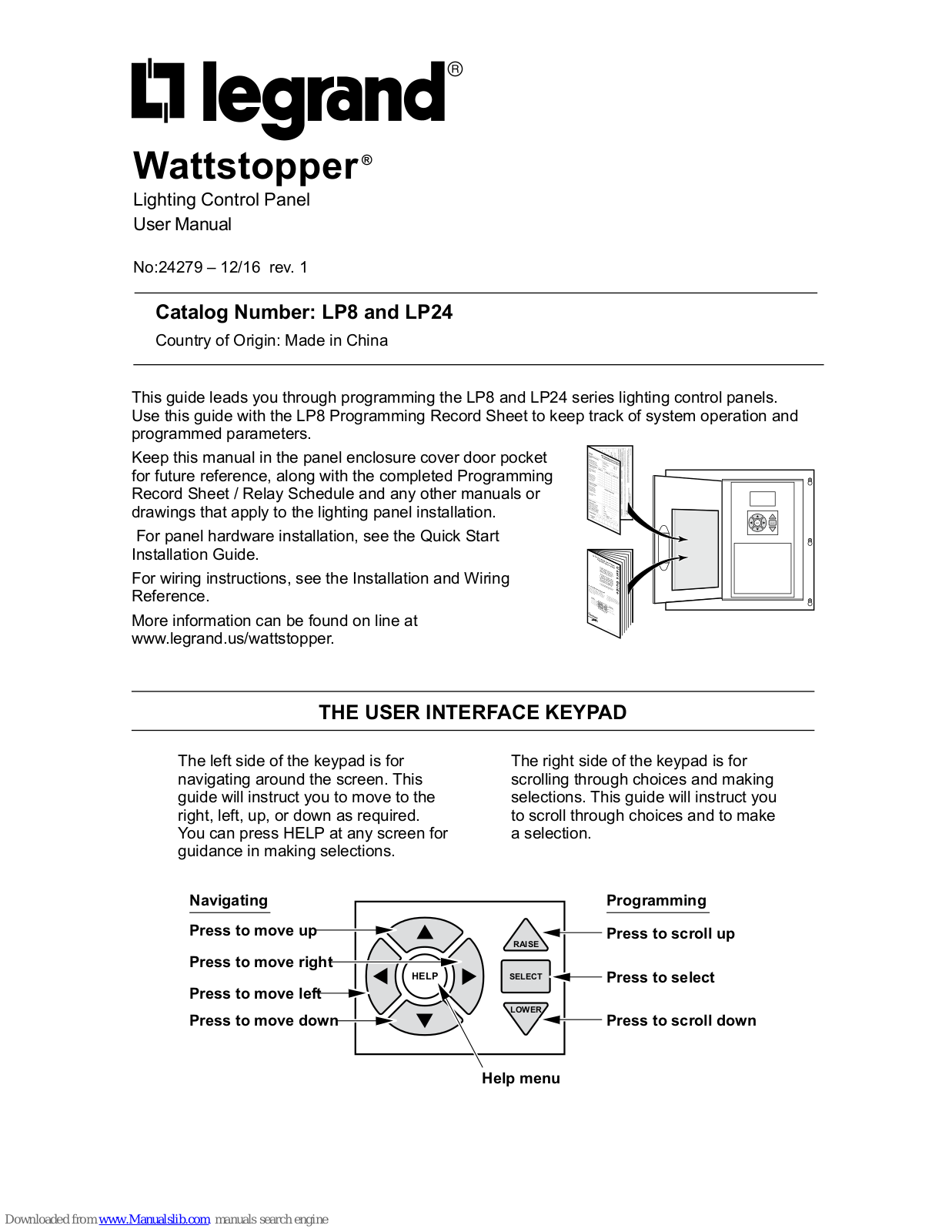 LEGRAND Wattstopper LP8, Wattstopper LP24 User Manual