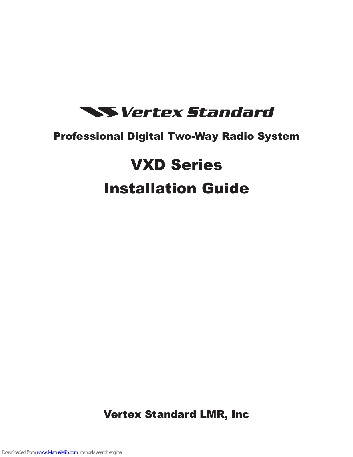 Vertex Standard VXD Series Installation Manual