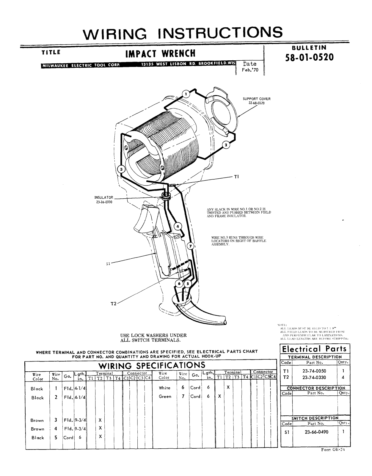 Milwaukee 58-01-0520 User Manual