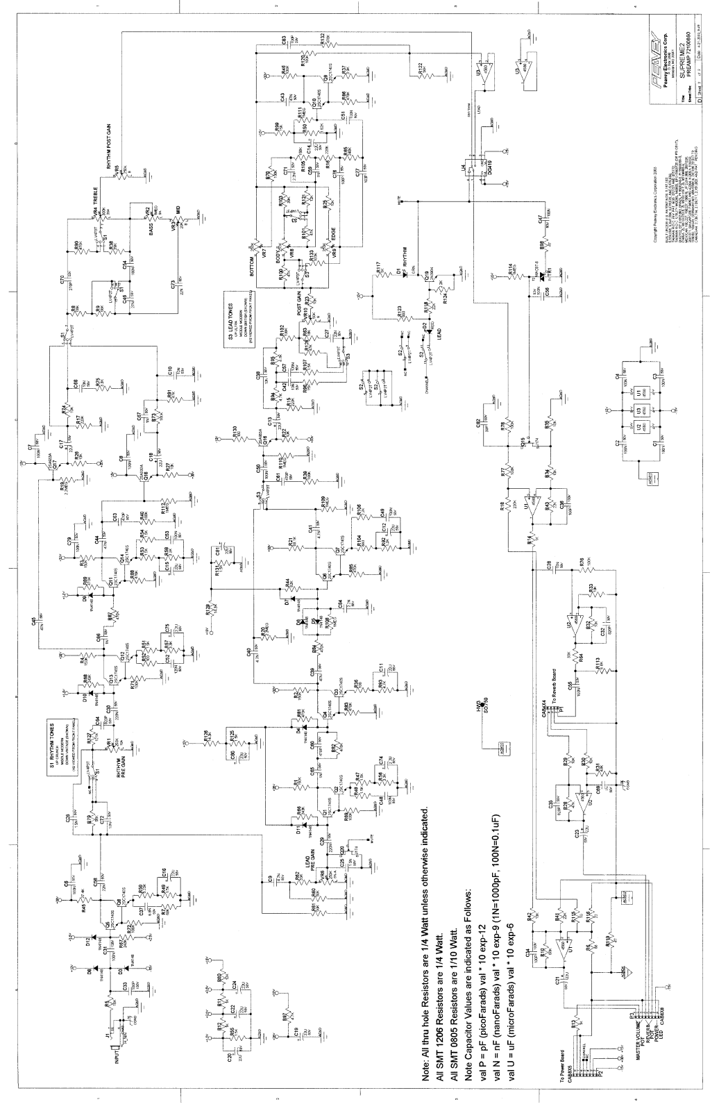 Peavey Supreme 2-Transtube, Supreme-XL-Transtube Schematic