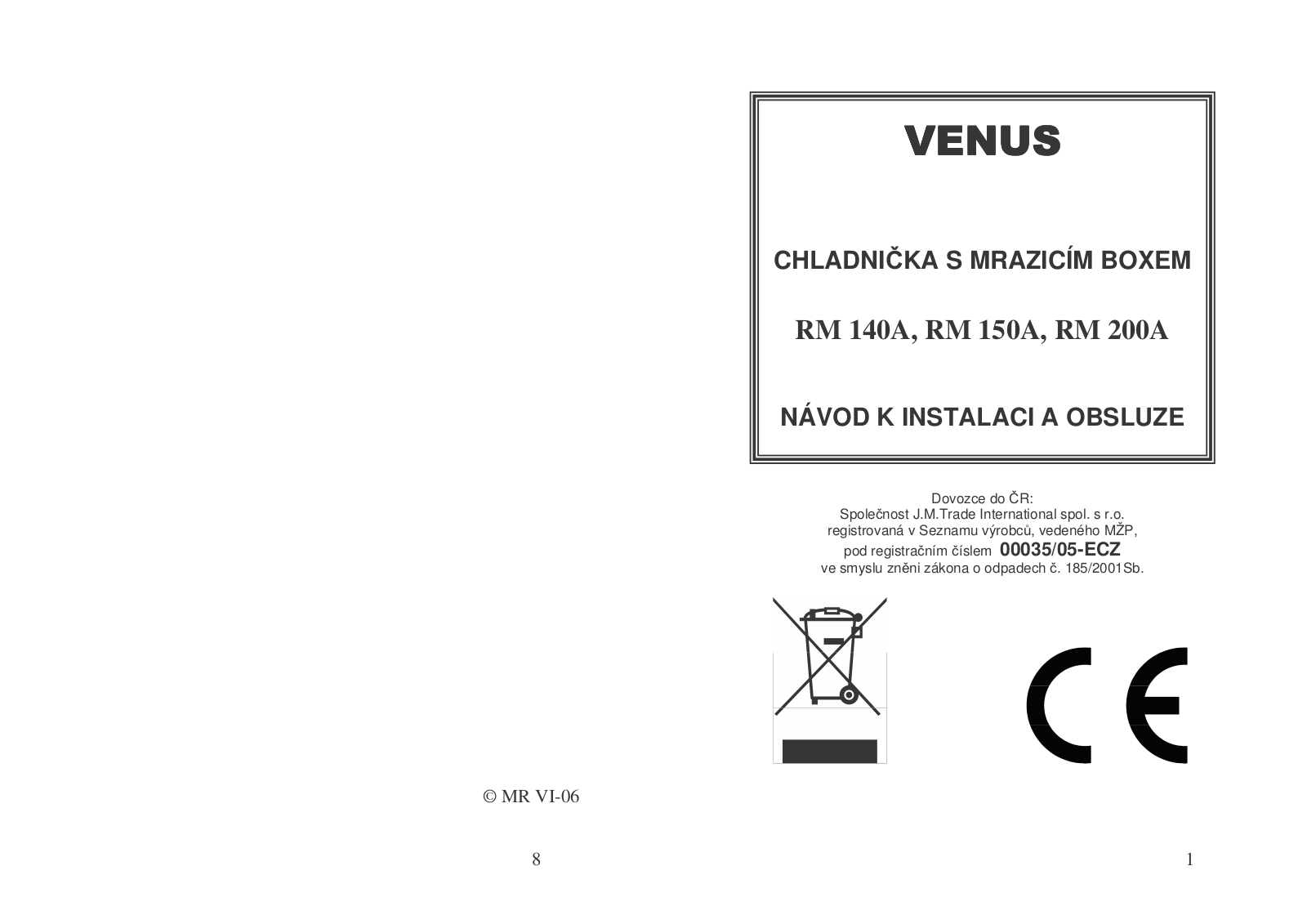 Venus RM140A+ User Manual