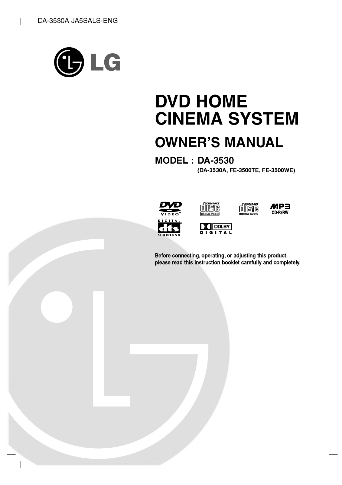 LG DA-3530 User Manual